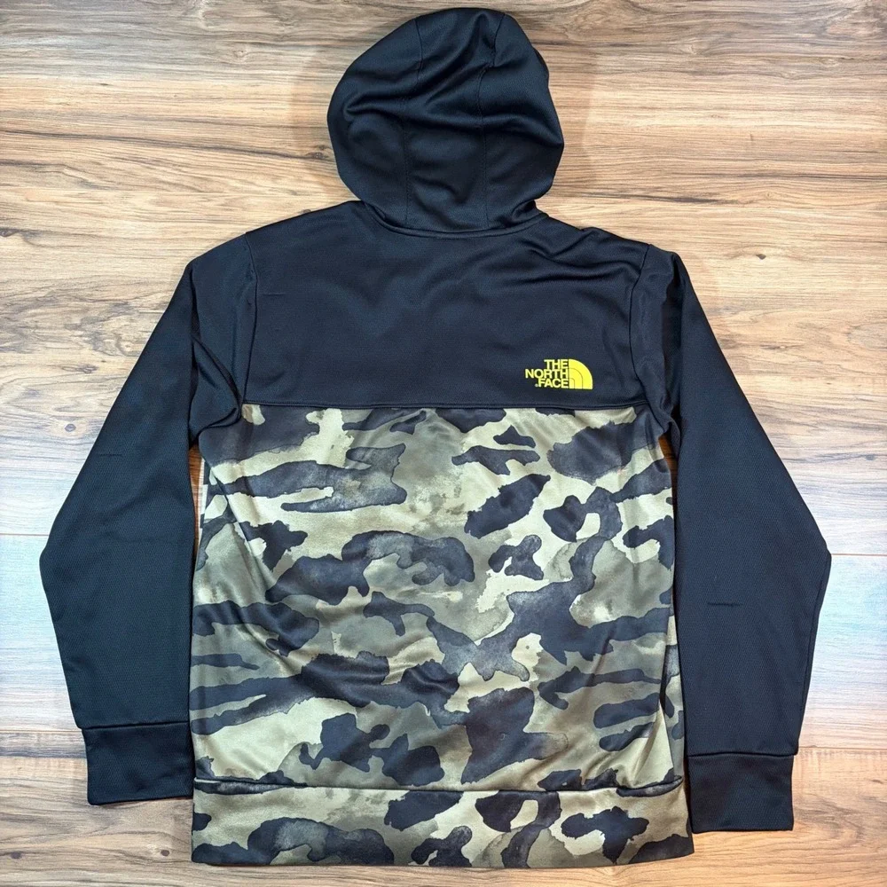 The North Face Mens Full Zip Hoodie Camo Black Yellow Logo Sweatshirt Size M - Picture 12 of 16